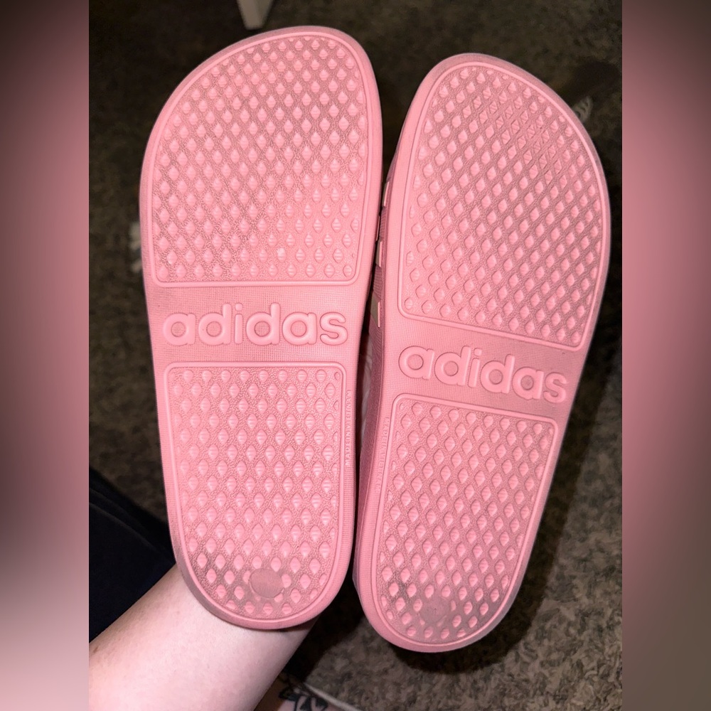 Adidas pink slides